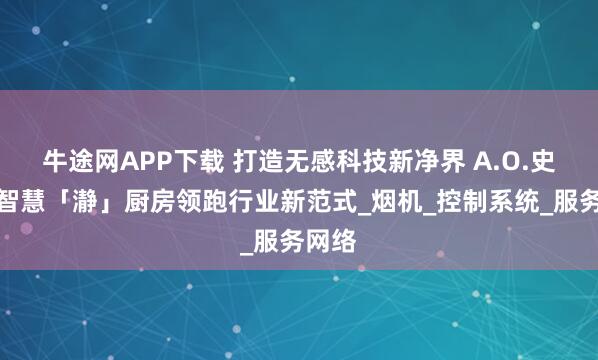 牛途网APP下载 打造无感科技新净界 A.O.史密斯智慧「瀞」厨房领跑行业新范式_烟机_控制系统_服务网络